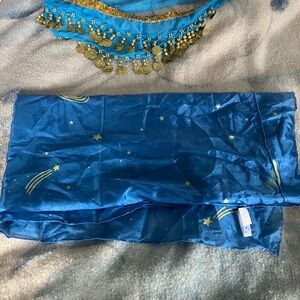 Blue Starry Scarf with Gold Accents